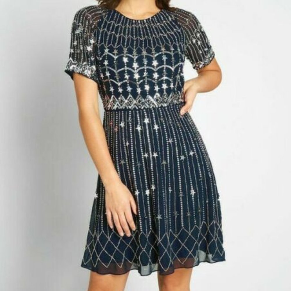 Modcloth Sequined Glamour Glitz Dress Size 14 NWT